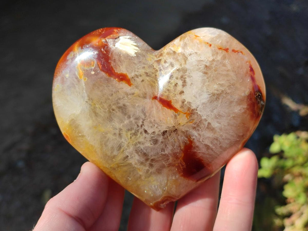 Polished Lemur Island Agate Hearts x 4 From Nosy Varika, Madagascar - Toprock Gemstones and Minerals 