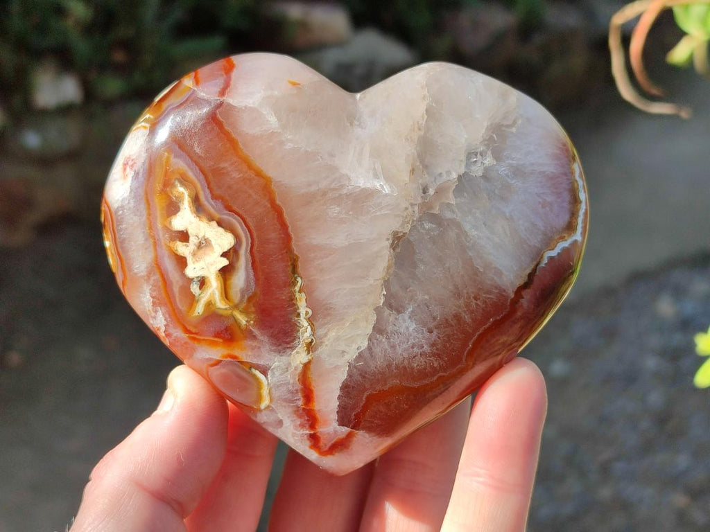Polished Lemur Island Agate Hearts x 4 From Nosy Varika, Madagascar - Toprock Gemstones and Minerals 