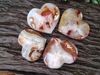 Polished Lemur Island Agate Hearts x 4 From Nosy Varika, Madagascar - Toprock Gemstones and Minerals 