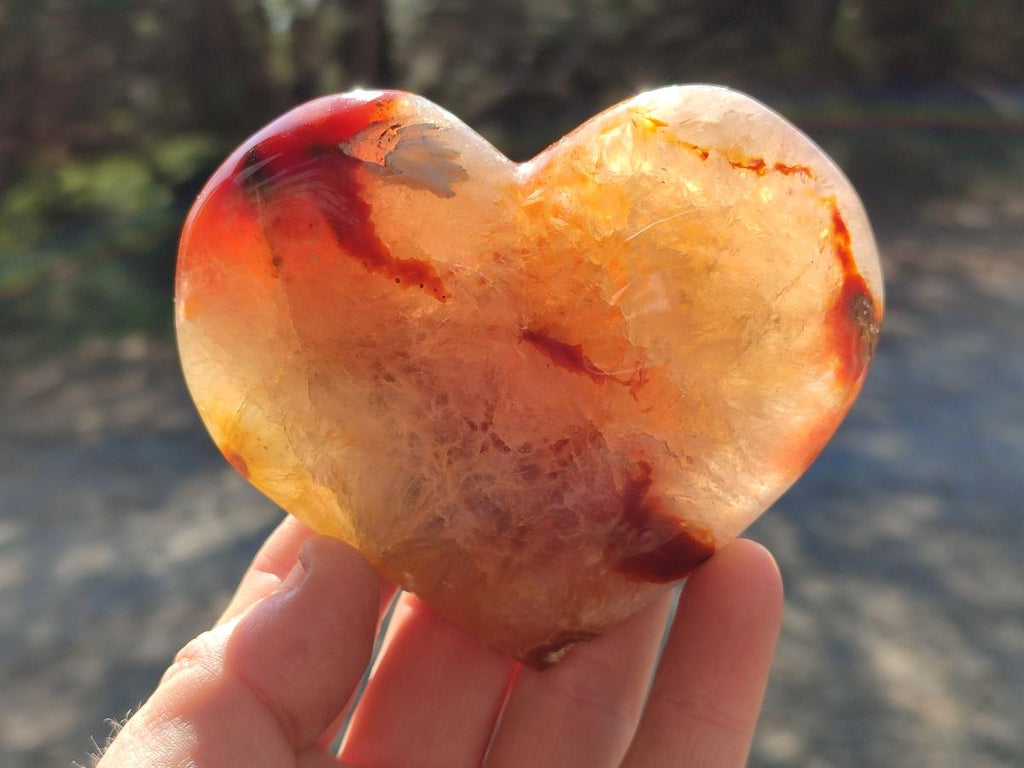 Polished Lemur Island Agate Hearts x 4 From Nosy Varika, Madagascar - Toprock Gemstones and Minerals 