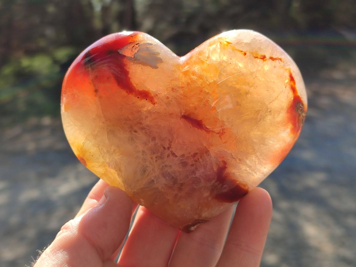 Polished Lemur Island Agate Hearts x 4 From Nosy Varika, Madagascar - Toprock Gemstones and Minerals 