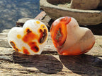 Polished Lemur Island Agate Hearts x 4 From Nosy Varika, Madagascar - Toprock Gemstones and Minerals 