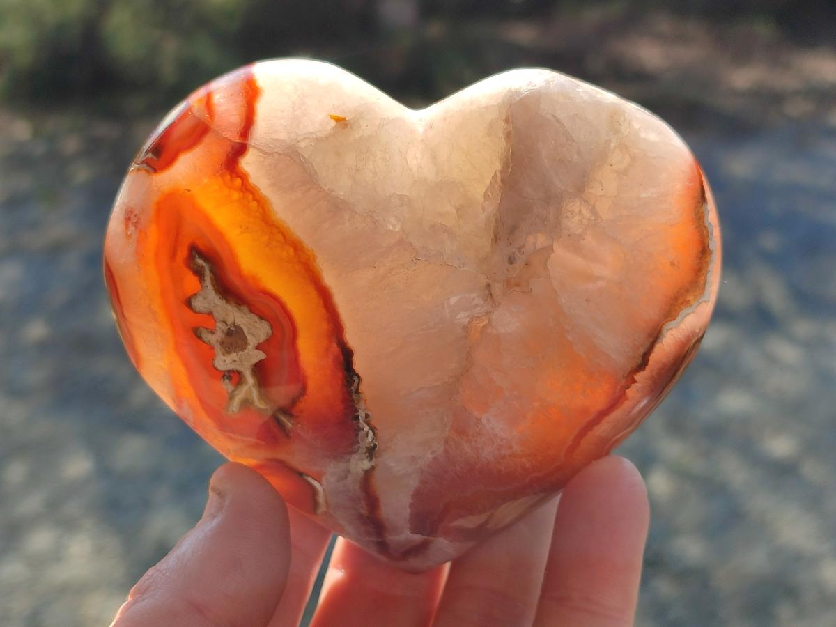 Polished Lemur Island Agate Hearts x 4 From Nosy Varika, Madagascar - Toprock Gemstones and Minerals 