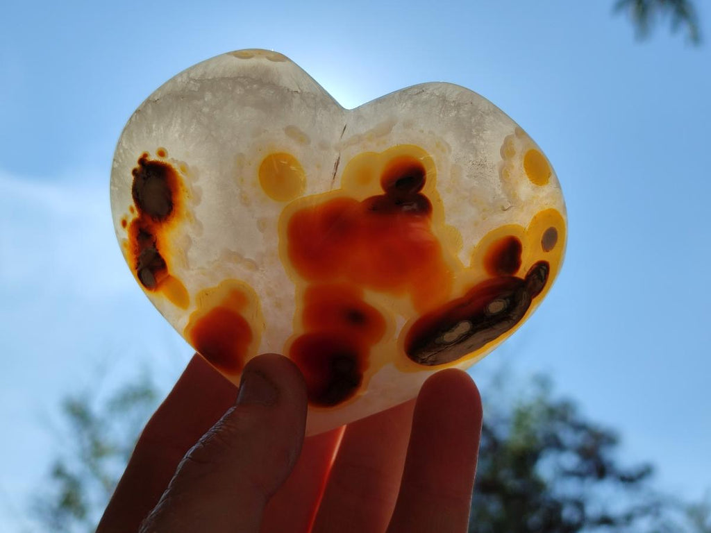 Polished Lemur Island Agate Hearts x 4 From Nosy Varika, Madagascar - Toprock Gemstones and Minerals 