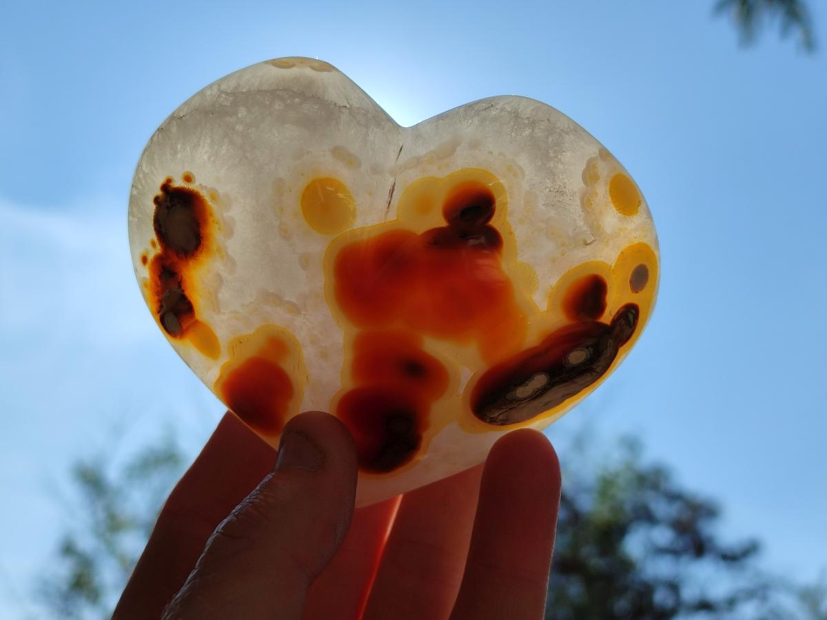 Polished Lemur Island Agate Hearts x 4 From Nosy Varika, Madagascar - Toprock Gemstones and Minerals 