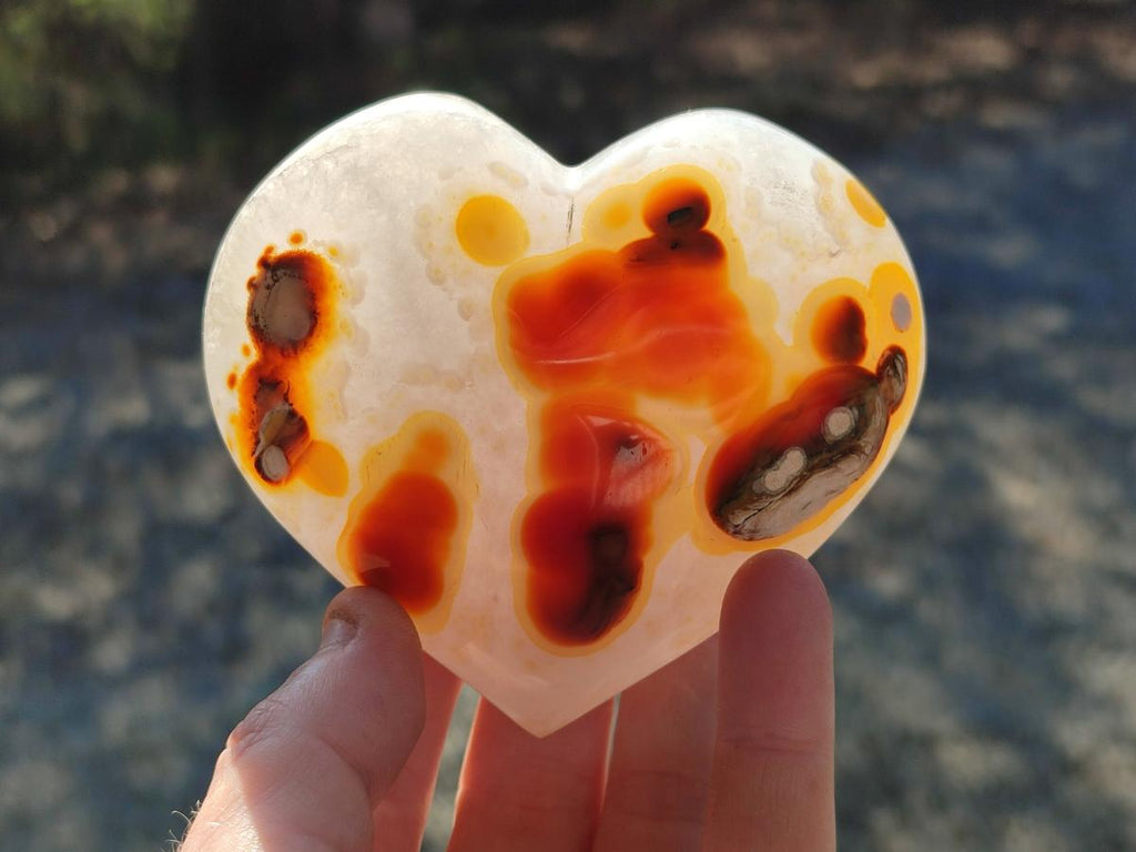 Polished Lemur Island Agate Hearts x 4 From Nosy Varika, Madagascar - Toprock Gemstones and Minerals 