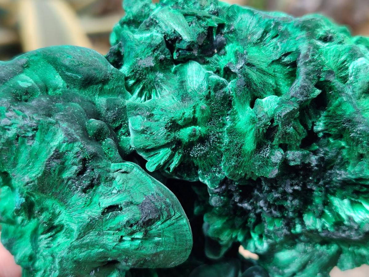 Natural Silky Malachite Specimens x 2 From Kasompe, Congo - Toprock Gemstones and Minerals 