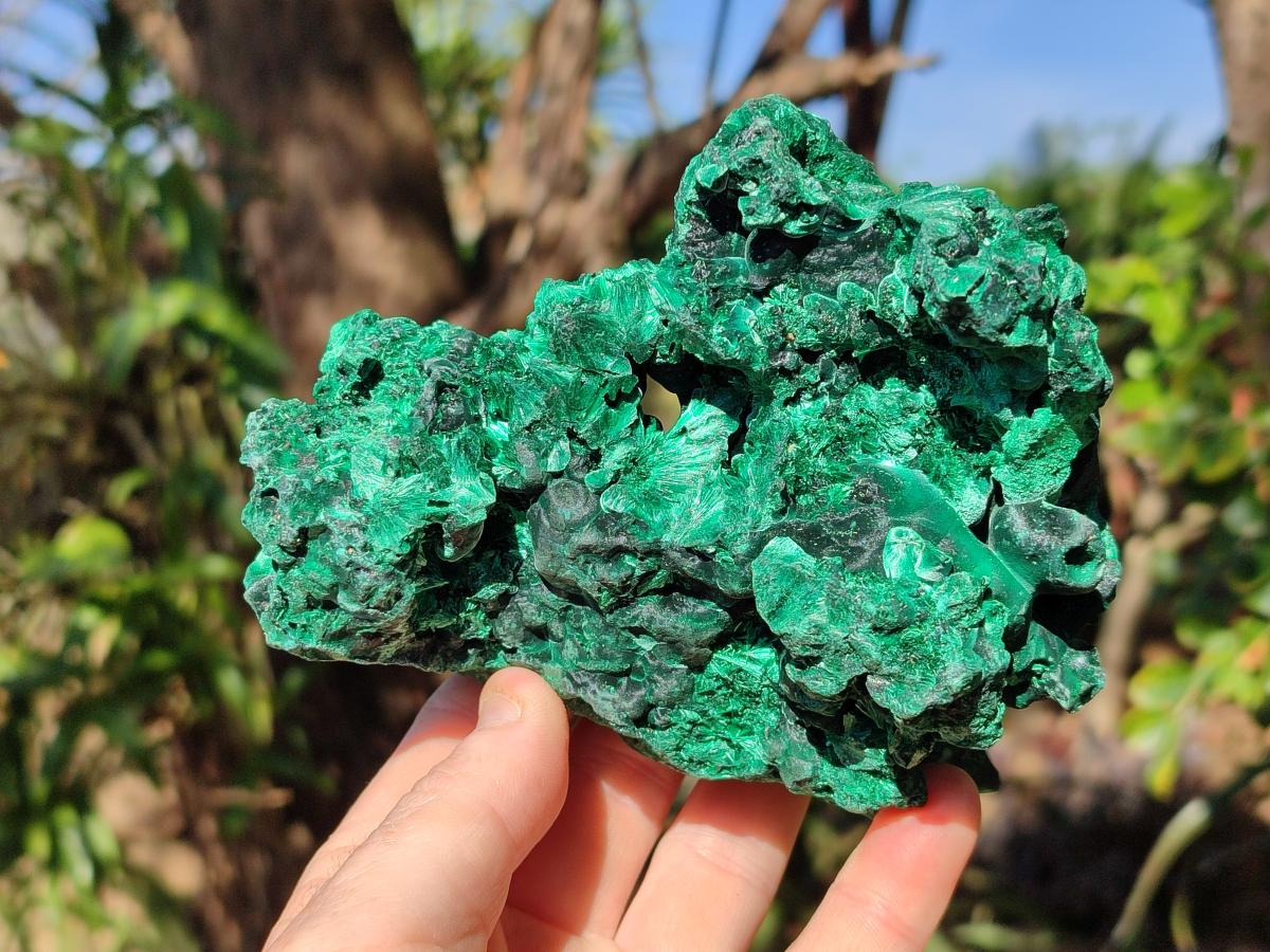Natural Silky Malachite Specimens x 2 From Kasompe, Congo - Toprock Gemstones and Minerals 