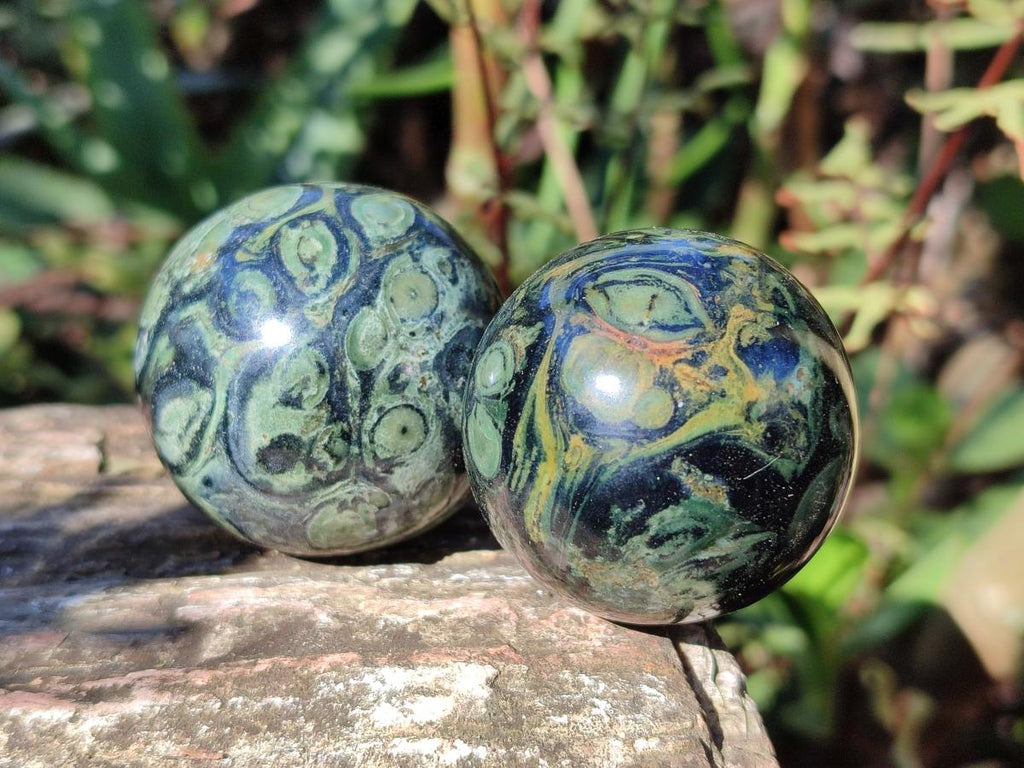Polished Stromatolite "Kambaba Jasper" Spheres x 12 From Katsepy, Madagascar - Toprock Gemstones and Minerals 