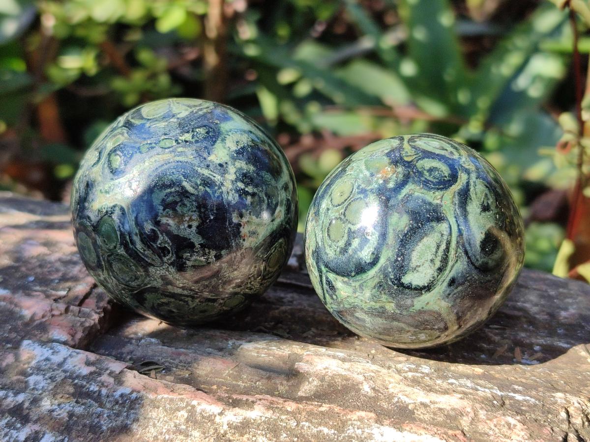 Polished Stromatolite "Kambaba Jasper" Spheres x 12 From Katsepy, Madagascar - Toprock Gemstones and Minerals 