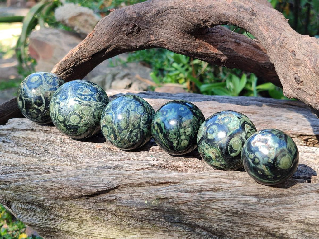 Polished Stromatolite "Kambaba Jasper" Spheres x 12 From Katsepy, Madagascar - Toprock Gemstones and Minerals 