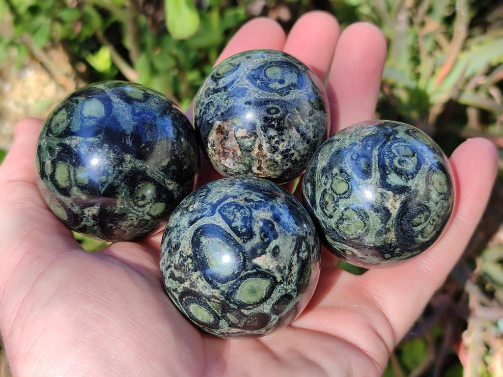Polished Stromatolite "Kambaba Jasper" Spheres x 12 From Katsepy, Madagascar - Toprock Gemstones and Minerals 