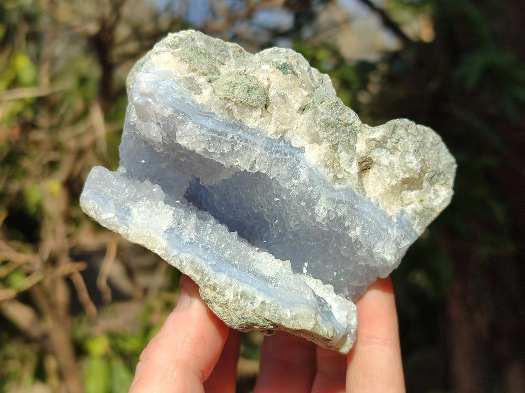 Natural Large Blue Lace Agate Geode Specimens x 6 From Nsanje, Malawi - Toprock Gemstones and Minerals 