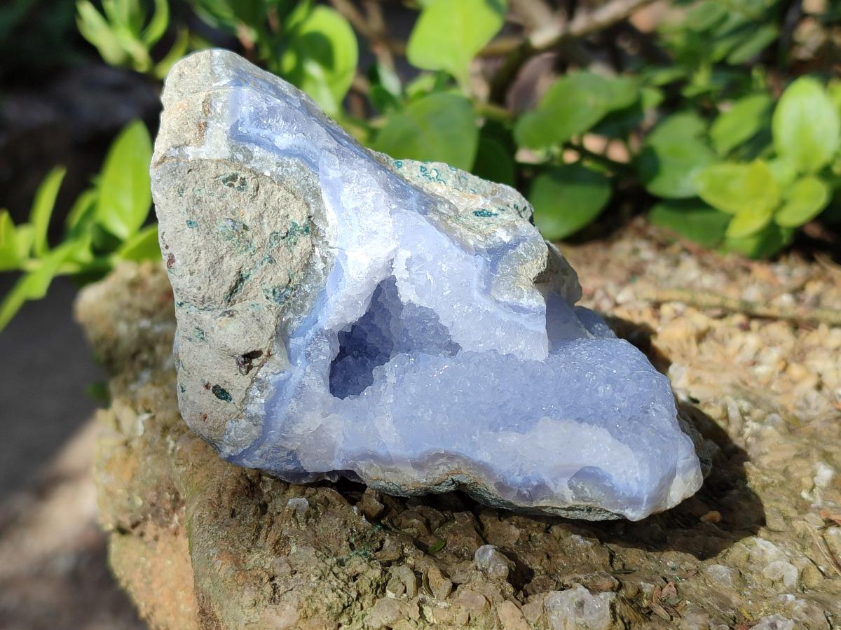 Natural Large Blue Lace Agate Geode Specimens x 6 From Nsanje, Malawi - Toprock Gemstones and Minerals 