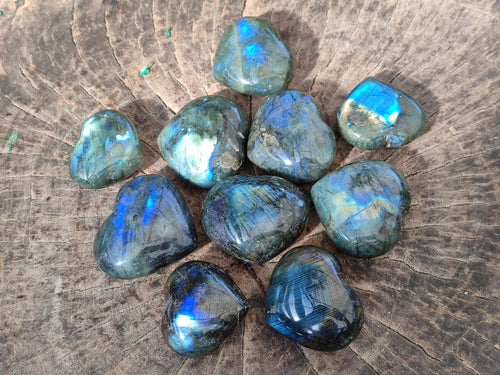Polished Labradorite Palm Stones x 24 From Madagascar - Toprock Gemstones and Minerals 