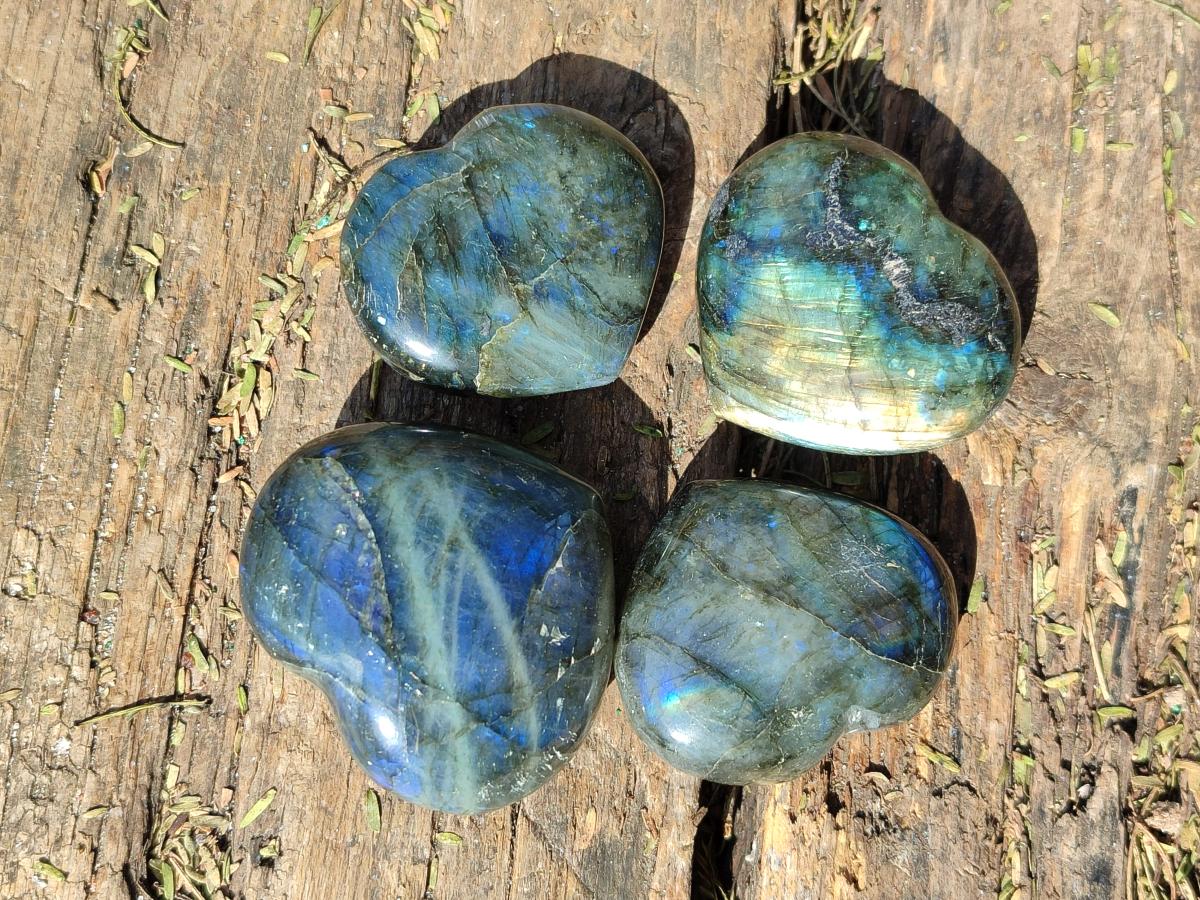 Polished Labradorite Palm Stones x 24 From Madagascar - Toprock Gemstones and Minerals 