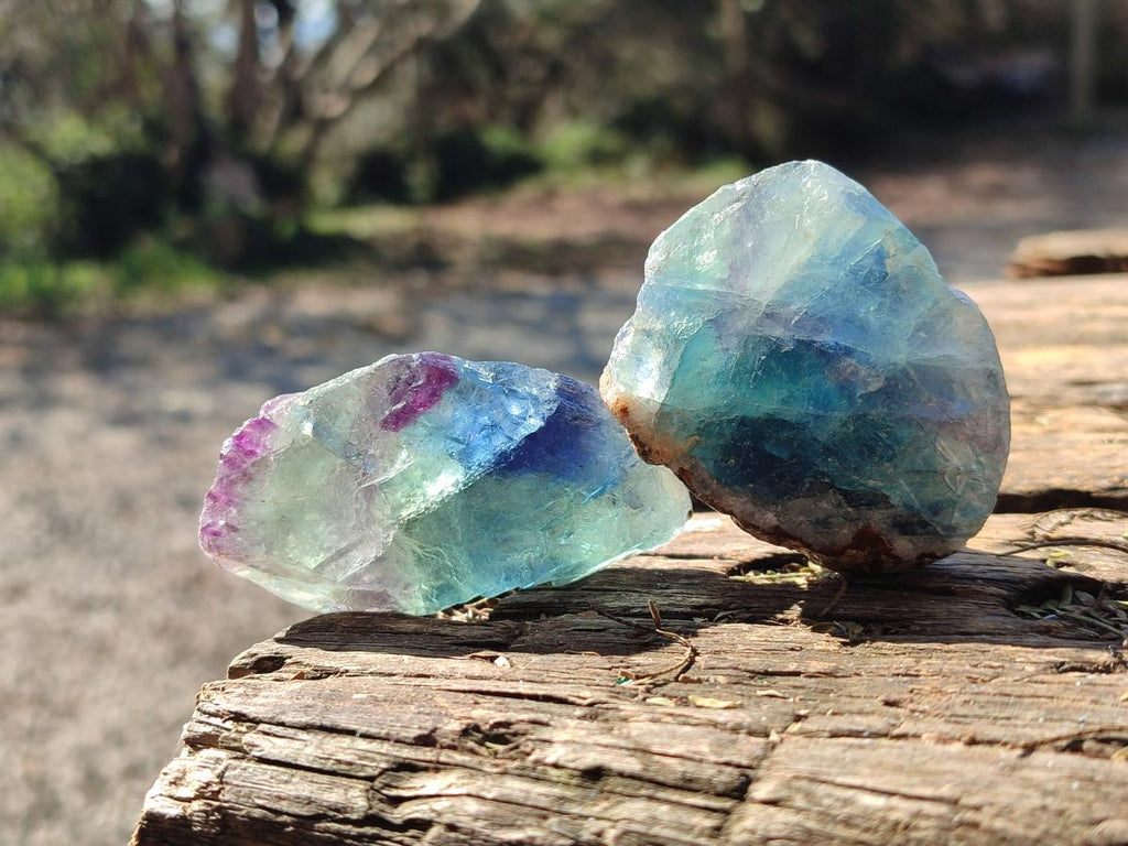 Natural Watermelon Fluorite Cobbed Specimens x 35 From Uis, Namibia - Toprock Gemstones and Minerals 