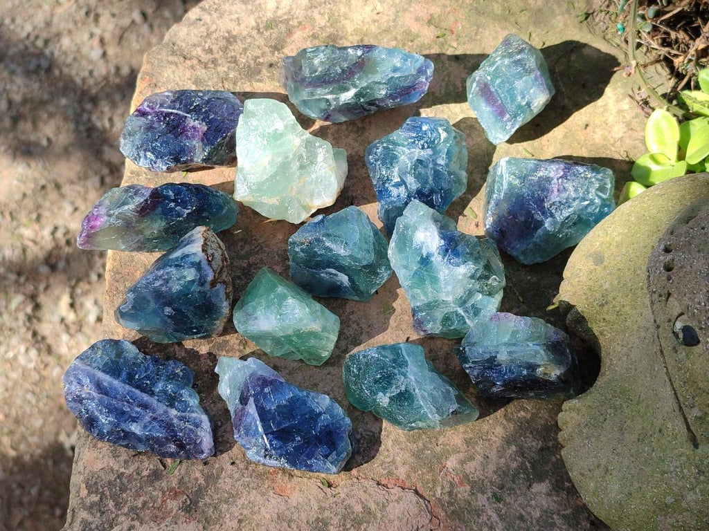 Natural Watermelon Fluorite Cobbed Specimens x 35 From Uis, Namibia - Toprock Gemstones and Minerals 