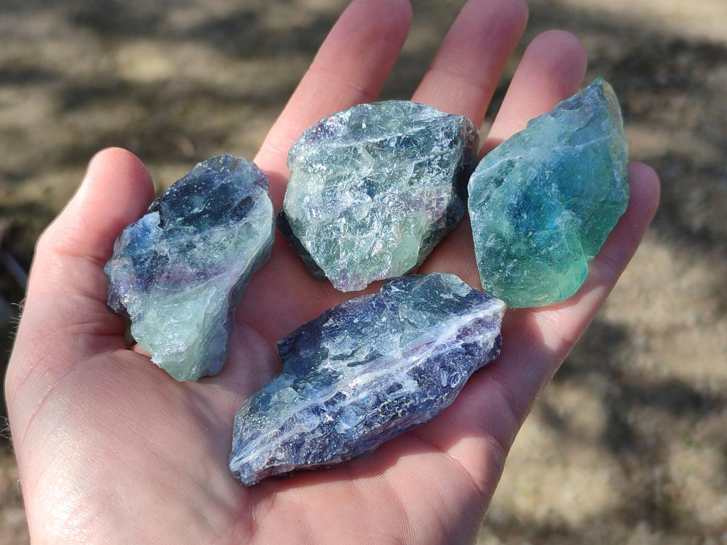 Natural Watermelon Fluorite Cobbed Specimens x 35 From Uis, Namibia - Toprock Gemstones and Minerals 