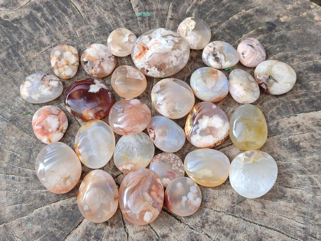 Polished Small Flower Agate Jewellery Free Forms x 70 From Antsahalova, Madagascar - Toprock Gemstones and Minerals 