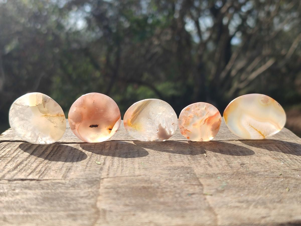 Polished Small Flower Agate Jewellery Free Forms x 70 From Antsahalova, Madagascar - Toprock Gemstones and Minerals 