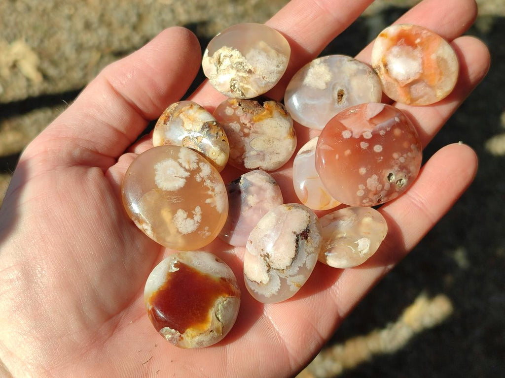 Polished Small Flower Agate Jewellery Free Forms x 70 From Antsahalova, Madagascar - Toprock Gemstones and Minerals 