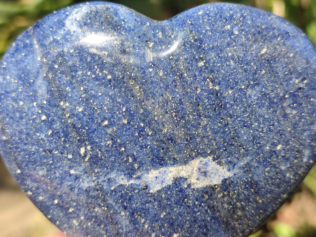 Polished Lazulite Hearts x 4 From Madagascar - Toprock Gemstones and Minerals 