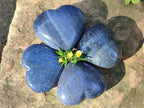 Polished Lazulite Hearts x 4 From Madagascar - Toprock Gemstones and Minerals 