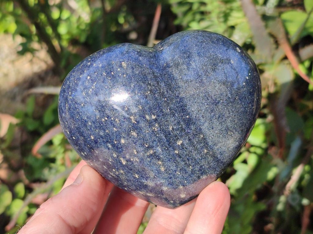 Polished Lazulite Hearts x 4 From Madagascar - Toprock Gemstones and Minerals 