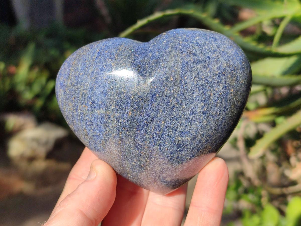 Polished Lazulite Hearts x 4 From Madagascar - Toprock Gemstones and Minerals 