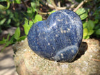 Polished Lazulite Hearts x 4 From Madagascar - Toprock Gemstones and Minerals 