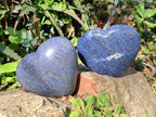 Polished Lazulite Hearts x 4 From Madagascar - Toprock Gemstones and Minerals 