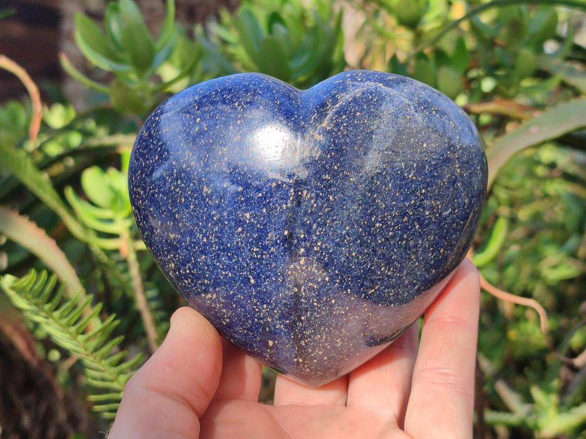 Polished Lazulite Hearts x 4 From Madagascar - Toprock Gemstones and Minerals 