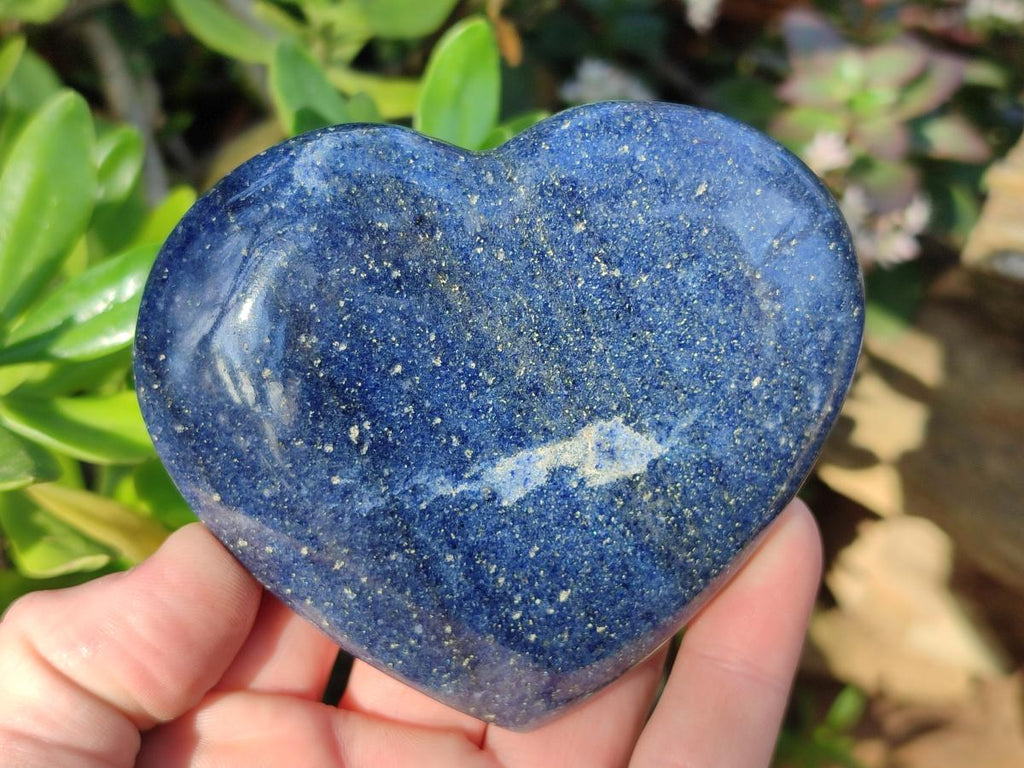 Polished Lazulite Hearts x 4 From Madagascar - Toprock Gemstones and Minerals 