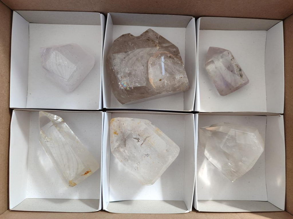 Polished Clear Quartz Display Crystals x 6 From Madagascar - Toprock Gemstones and Minerals 