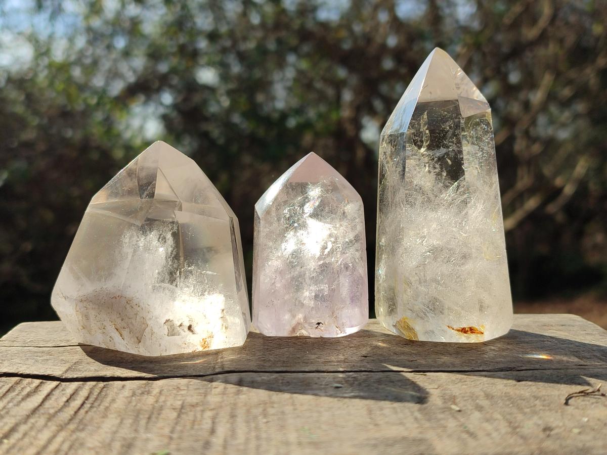 Polished Clear Quartz Display Crystals x 6 From Madagascar - Toprock Gemstones and Minerals 