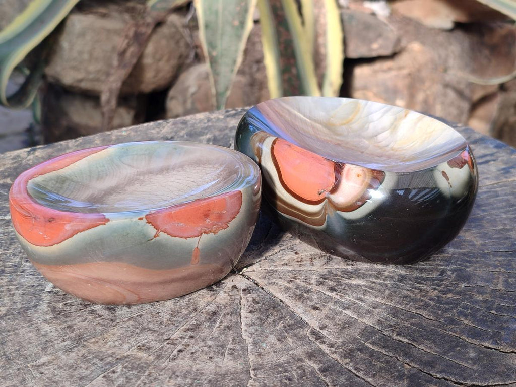 Polished Polychrome Jasper Bowls x 2 From NW Coast, Madagascar - Toprock Gemstones and Minerals 