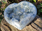Polished Blue Celestite Heart x 1 From Sakoany, Madagascar - Toprock Gemstones and Minerals 