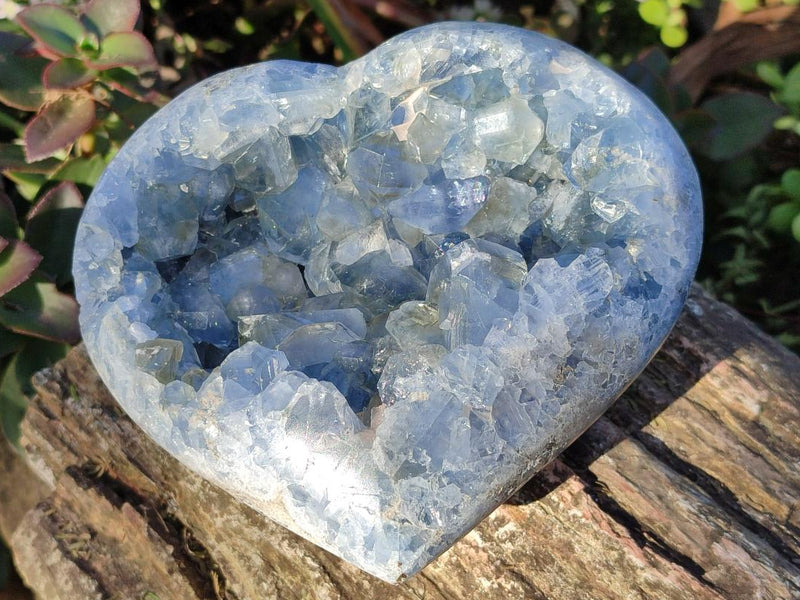 Polished Blue Celestite Heart x 1 From Sakoany, Madagascar - Toprock Gemstones and Minerals 