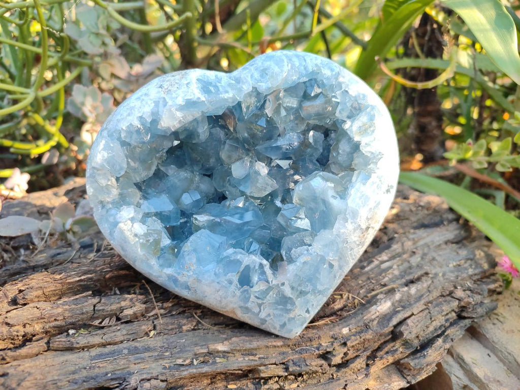 Polished Blue Celestite Heart x 1 From Sakoany, Madagascar - Toprock Gemstones and Minerals 