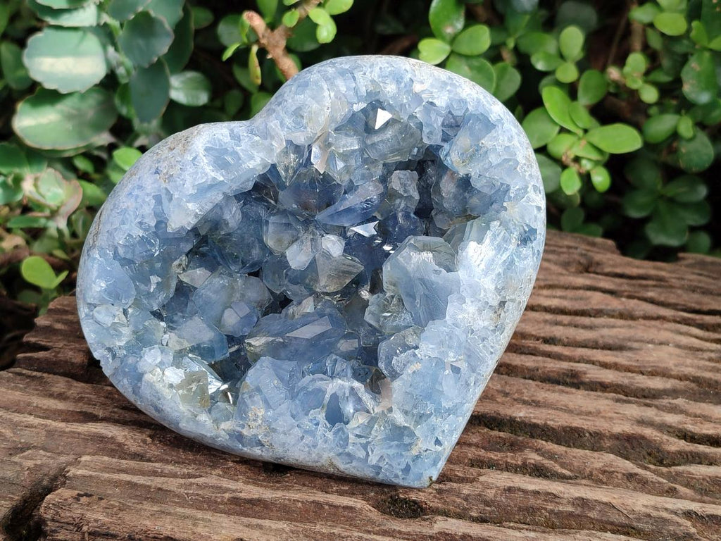 Polished Blue Celestite Heart x 1 From Sakoany, Madagascar - Toprock Gemstones and Minerals 