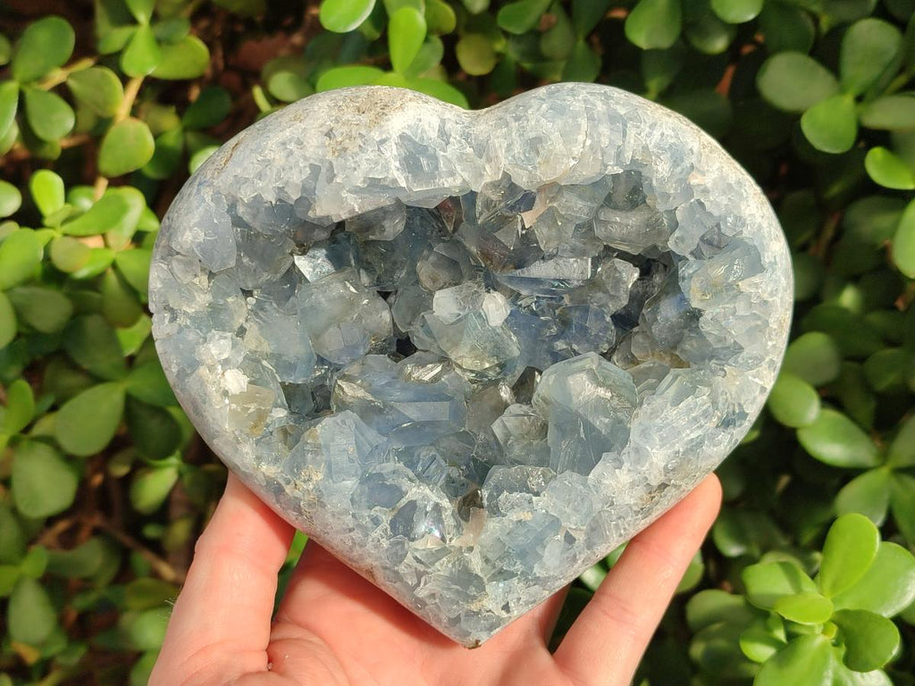 Polished Blue Celestite Heart x 1 From Sakoany, Madagascar - Toprock Gemstones and Minerals 