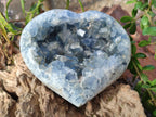 Polished Blue Celestite Heart x 1 From Sakoany, Madagascar - Toprock Gemstones and Minerals 