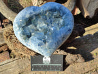 Polished Blue Celestite Heart x 1 From Sakoany, Madagascar - Toprock Gemstones and Minerals 