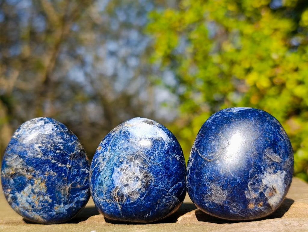 Polished Rare Dumortierite Galets x 24 From Madagascar
