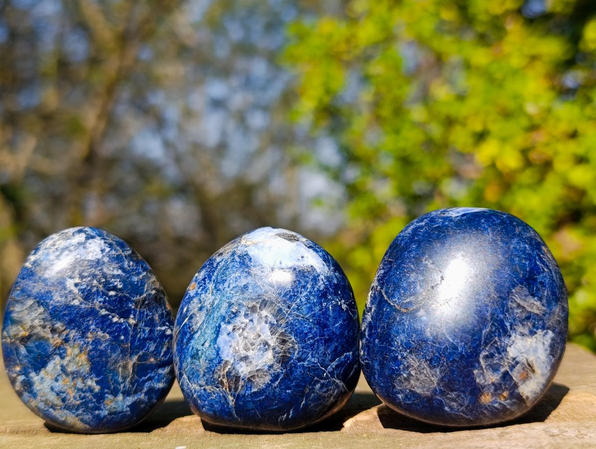 Polished Rare Dumortierite Galets x 24 From Madagascar