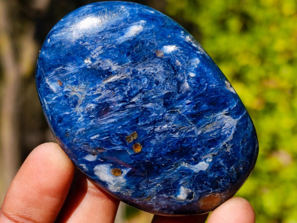 Polished Rare Dumortierite Galets x 24 From Madagascar