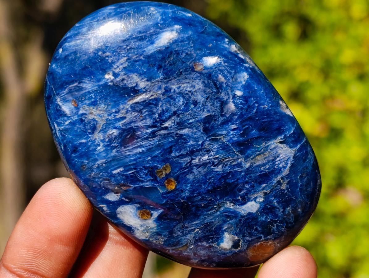 Polished Rare Dumortierite Galets x 24 From Madagascar