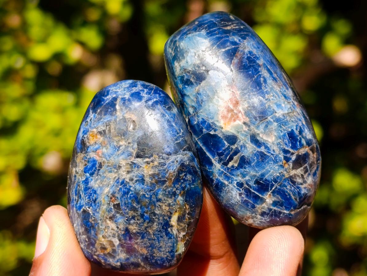 Polished Rare Dumortierite Galets x 24 From Madagascar