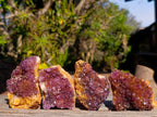 Natural Dark Purple Amethyst Clusters x 12 From Boekenhouthoek, South Africa